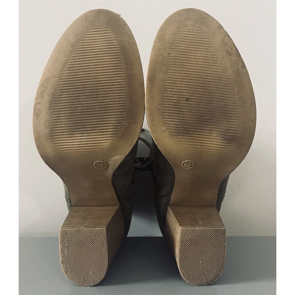 Candies Ankle Booties Women's Size 8.5 M Couture Olive‎ Green Suede Heeled
